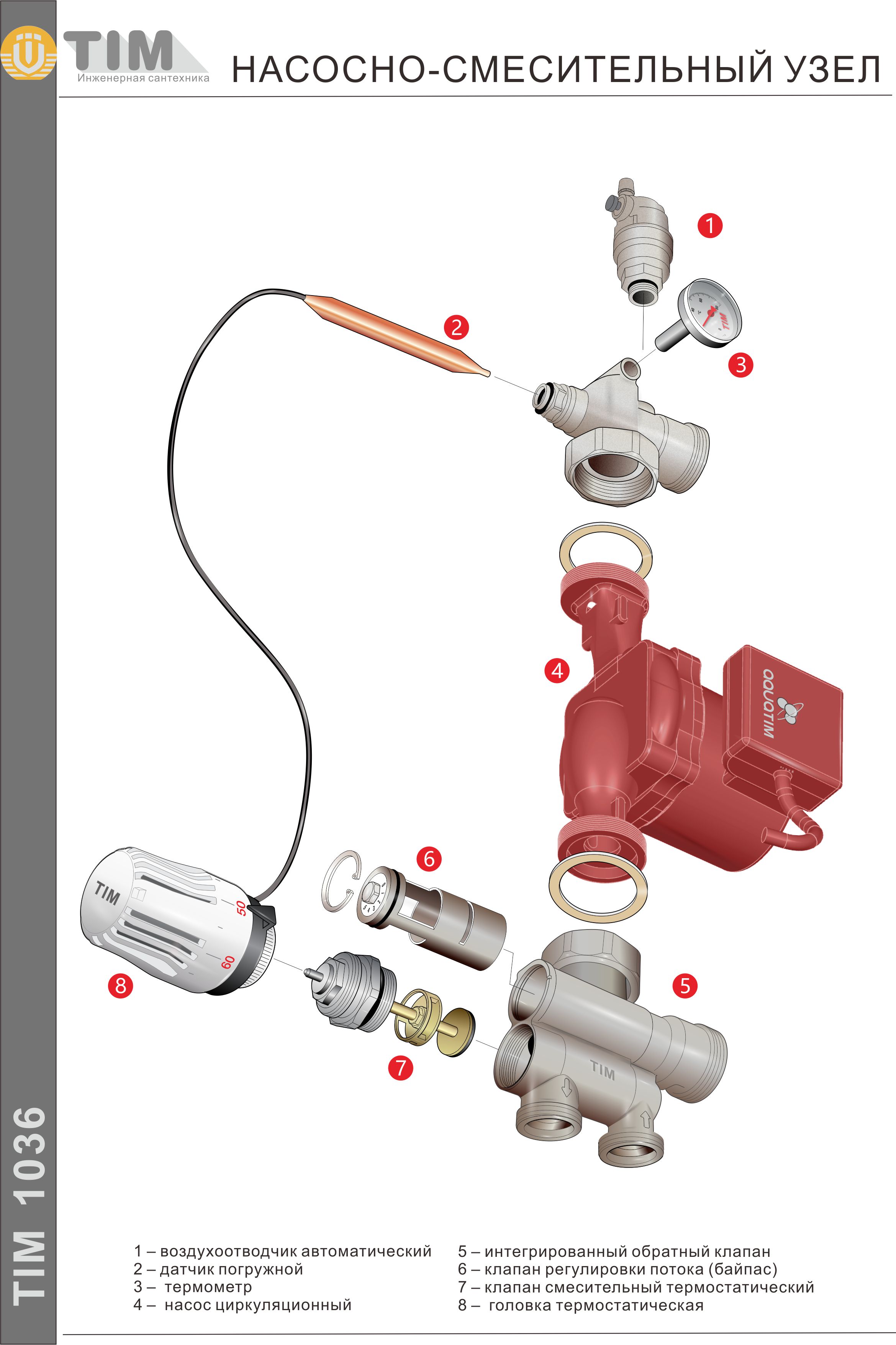 Тим смесительный. JH-1036 насосно-смесительный узел. Смесительный узел tim JH-1036. Насосно-смесительный узел для теплого пола tim JH-1036. Tim насосно смесительная группа 1036.