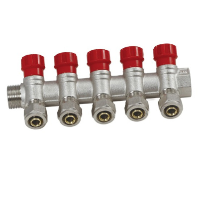 imgi_3_Регулирующий-коллектор-с-вентилями-и-цангами-5-выходов-красный-Vieir