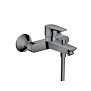 Hansgrohe Talis E Смеситель для ванны настенный, излив 194мм, цвет: шлифованный черный хром фото в интернет-магазине САНТЕХСИТИ