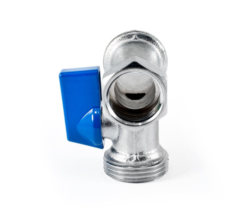 Кран шаровой PROFACTOR CHROME трёхпроходной для бытовой техники в/н/н 1/2" х 3/4" х 1/2" фото в интернет-магазине САНТЕХСИТИ