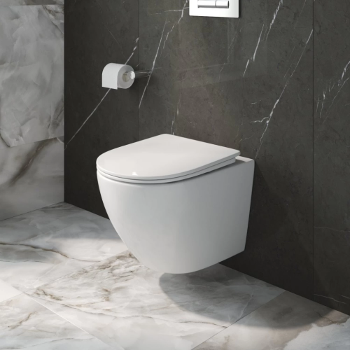 Унитаз подвесной безободковый с сиденьем и смывом TORNADO BelBagno UNO-TOR BB5177CH-TOR/SC фото в интернет-магазине САНТЕХСИТИ