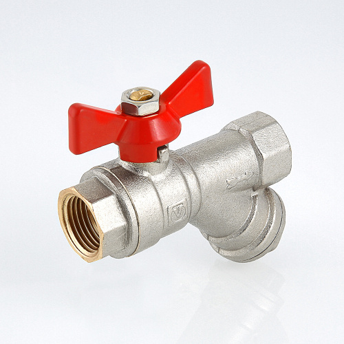 Кран шаровой со встроенным фильтром VALTEC 1/2" вн-вн бабочка фото в интернет-магазине САНТЕХСИТИ