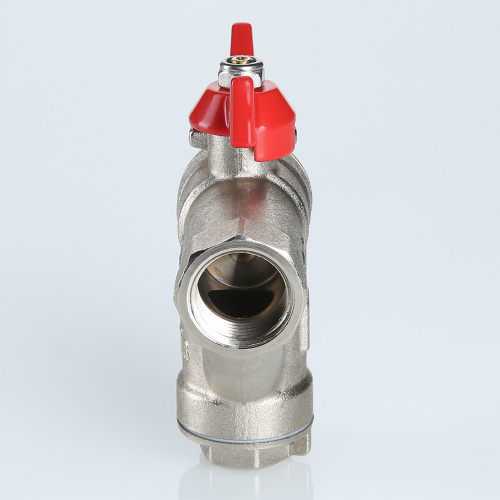 Кран шаровой со встроенным прямым фильтром VALTEC 1/2" вн-вн бабочка фото в интернет-магазине САНТЕХСИТИ