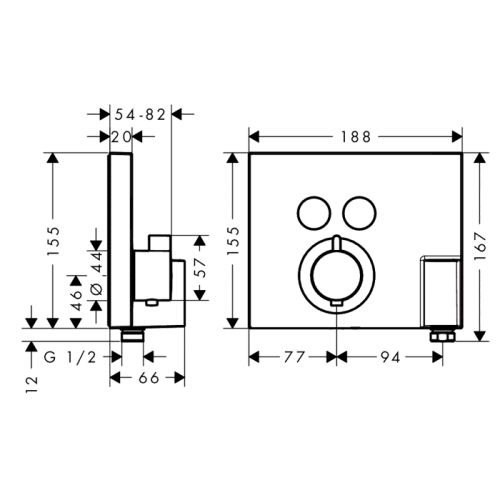 Hansgrohe ShowerSelect, Смеситель для душа, встраиваемый, внешняя часть, Цвет: хром фото в интернет-магазине САНТЕХСИТИ