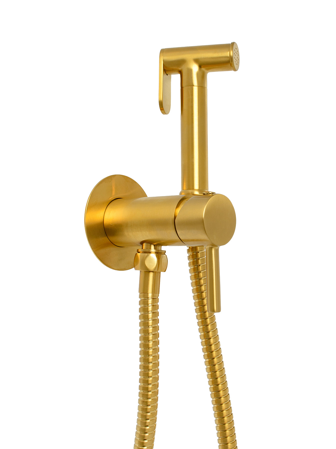 Гигиенический душ SANTERA со смесителем встраиваемый золото брашированное фото в интернет-магазине САНТЕХСИТИ