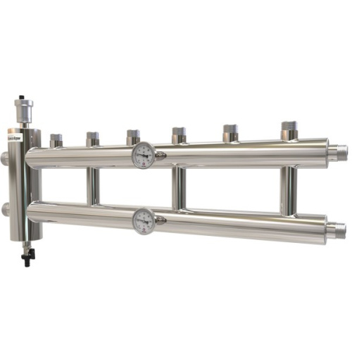 Коллектор с гидроразделителем ПРОКСИТЕРМ из нерж. стали GSK 40-3.1 120 кВт 3+1 контур фото в интернет-магазине САНТЕХСИТИ