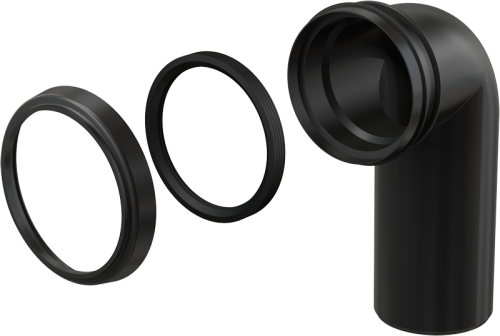 Патрубок ABA угловой 90 для подключения подвесного унитаза фото в интернет-магазине САНТЕХСИТИ