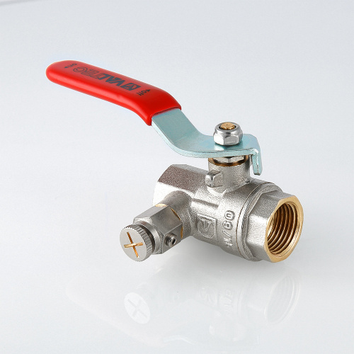 Кран шаровой VALTEC с дренажом и воздухоотводчиком 1/2" г/г ручка фото в интернет-магазине САНТЕХСИТИ