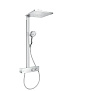 Hansgrohe Showerpipe Rindance E Душевая стойка, с термостатическим смесителем, верхним душем 30x30см., ручным душем и шлангом 160см., и полкой, цвет: хром фото в интернет-магазине САНТЕХСИТИ