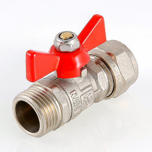 Кран шар. под обжим VALTEC рукоятка бабочка 16 х 1/2" нар. фото в интернет-магазине САНТЕХСИТИ