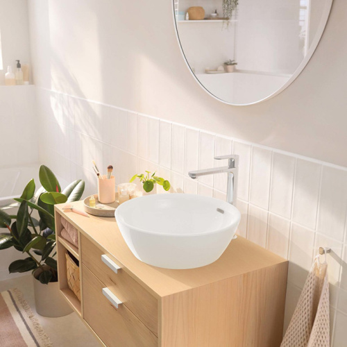 Hansgrohe Rebris S Смеситель для раковины, высокий, 1 отв., без донного клапана, цвет: хром фото в интернет-магазине САНТЕХСИТИ