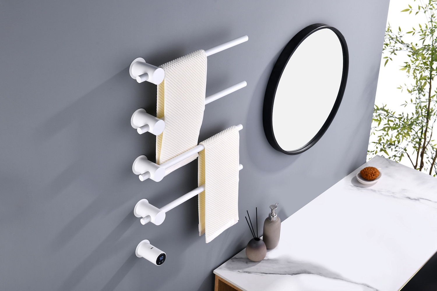 Полотенцесушитель электрический, встроенный Timo Saona 040/16SM белый матовый фото в интернет-магазине САНТЕХСИТИ