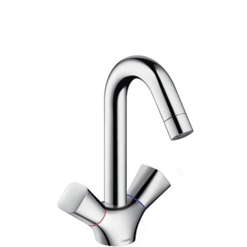 Hansgrohe Logis, Смеситель для раковины, поворотный излив, с донным клапаном, Цвет: хром фото в интернет-магазине САНТЕХСИТИ