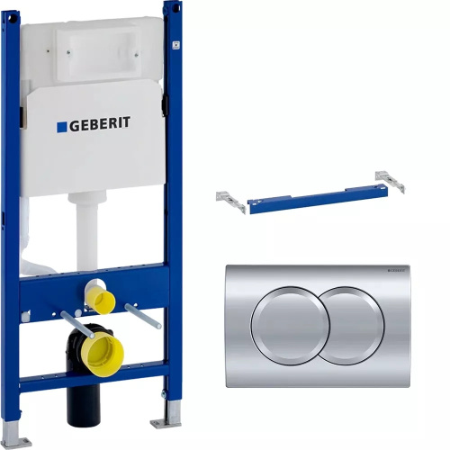 Система инсталляции для унитазов Geberit Duofix Delta 458.149.21.1 с кнопкой смыва хром овал фото в интернет-магазине САНТЕХСИТИ