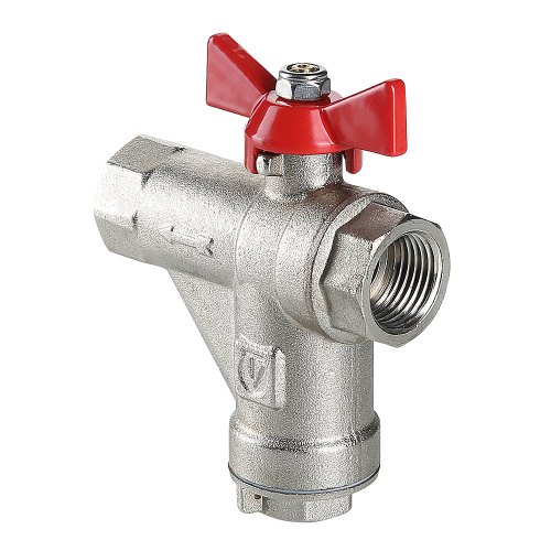 Кран шаровой со встроенным прямым фильтром VALTEC 1/2" вн-вн бабочка фото в интернет-магазине САНТЕХСИТИ