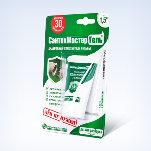 Анаэробный клей-герметик Сантехмастер Гель ЗЕЛЕНЫЙ 15 гр. фото в интернет-магазине САНТЕХСИТИ