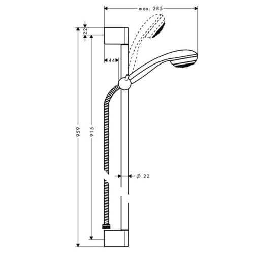 Hansgrohe Crometta 85 1 jet Душевой гарнитур, 95см, цвет: хром фото в интернет-магазине САНТЕХСИТИ