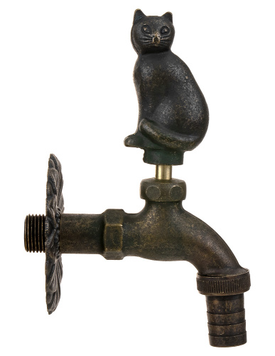 Кран SANTERA декор. с нос. Кошка "бронза" 1/2" фото в интернет-магазине САНТЕХСИТИ