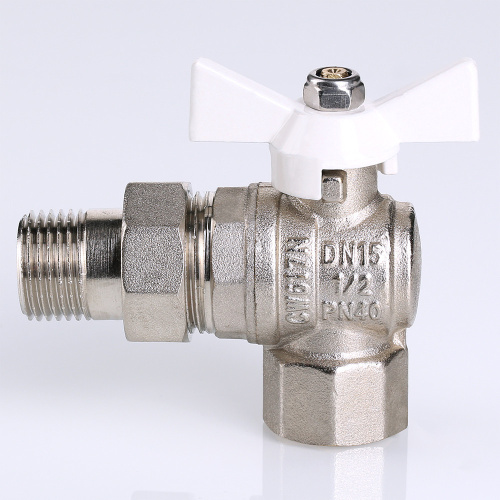 Кран с полусгоном VALTEC угловой 1/2" БЕЛАЯ ручка (8/96) фото в интернет-магазине САНТЕХСИТИ