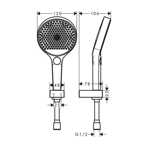 Hansgrohe Rainfinity Душевой набор (ручной душ 130мм, 3jet, держатель, шланг 1600мм), цвет: хром фото в интернет-магазине САНТЕХСИТИ