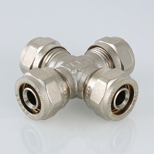 Обжимной фитинг VALTEC Крестовина 20х20х20х20 фото в интернет-магазине САНТЕХСИТИ