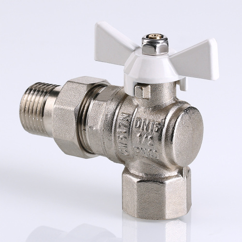 Кран с полусгоном VALTEC угловой 1/2" БЕЛАЯ ручка (8/96) фото в интернет-магазине САНТЕХСИТИ