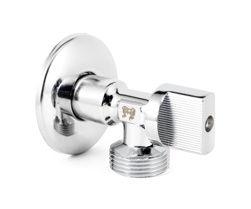 Кран шаровой PROFACTOR CHROME угловой для бытовой техники н/н 1/2" х 3/4" фото в интернет-магазине САНТЕХСИТИ