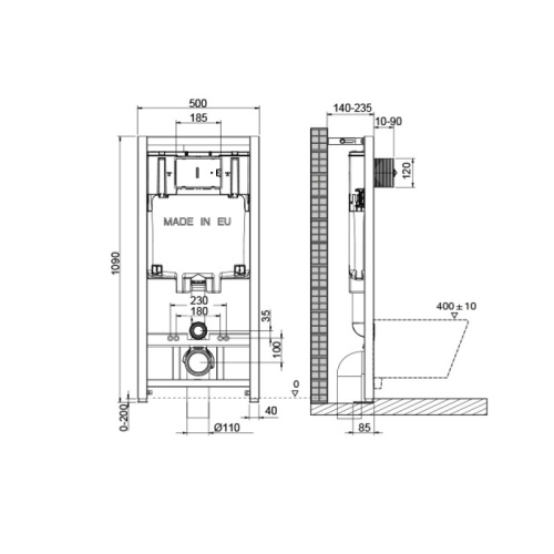 Модуль OLI 80 ECO 886914 механика для подвесного унитаза, с креплением фото в интернет-магазине САНТЕХСИТИ