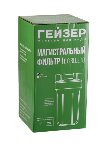 Магистральный фильтр Гейзер BB10 синий корпус фото в интернет-магазине САНТЕХСИТИ