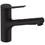 Hansgrohe Zesis M33 Смеситель для кухни, 1 отв., с вытяжным душем, цвет: черный матовый фото в интернет-магазине САНТЕХСИТИ