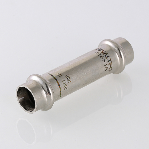 Фитинг нержавеющая сталь VALTEC Муфта надвижная 15х15 фото в интернет-магазине САНТЕХСИТИ