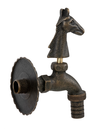 Кран SANTERA декор. с нос. Лошадиная голова "бронза" 1/2" фото в интернет-магазине САНТЕХСИТИ