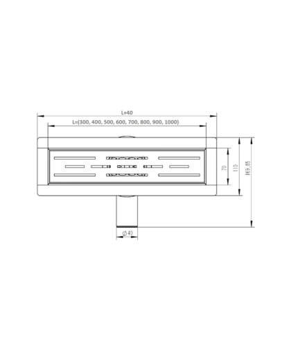 Трап для душа VIEIR DLA-G под плитку графит 900 мм фото в интернет-магазине САНТЕХСИТИ