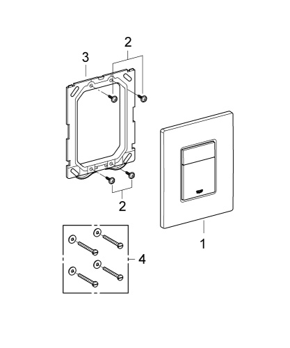 Накладная панель GROHE Skate Cosmopolitan 38732000 (кнопка квадратная) цв. хром фото в интернет-магазине САНТЕХСИТИ