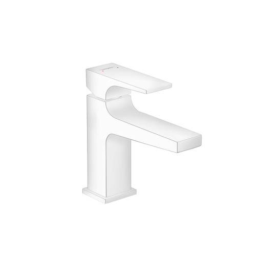 Hansgrohe Metropol Смеситель для раковины 100, на 1 отв, с донным клапаном, излив 127мм, цвет: белый матовый фото в интернет-магазине САНТЕХСИТИ