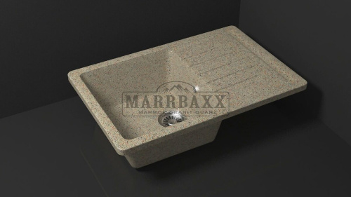 Мойка композит. MARRB.ЭНДИ Z16Q5 прямоугольная,песочный,740x490x210 без сифона фото в интернет-магазине САНТЕХСИТИ