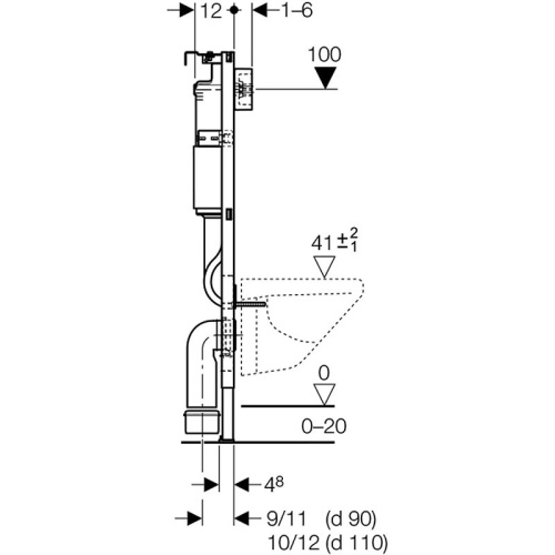 Система инсталляции для унитазов Geberit Duofix 111.154.11.2 с кнопкой смыва белая фото в интернет-магазине САНТЕХСИТИ