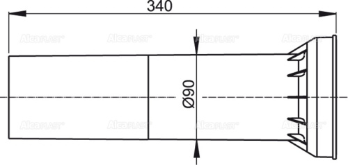 Патрубок ALCAPLAST D90 L340 для подключения подвесного унитаза фото в интернет-магазине САНТЕХСИТИ