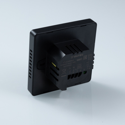 Термостат комнатный VALTEC VT.AC608.B.0 c WIFI 230В/16A черный фото в интернет-магазине САНТЕХСИТИ