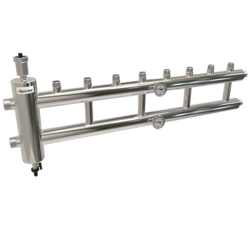 Коллектор с гидроразделителем ПРОКСИТЕРМ из нерж. стали GSK 40-4.1 120 кВт 4+1 контур фото в интернет-магазине САНТЕХСИТИ