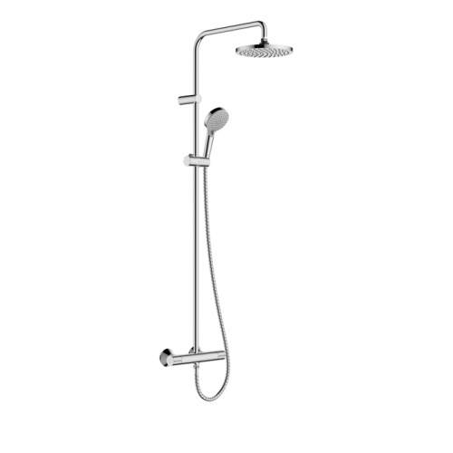 Hansgrohe Vernis Shape Душевая стойка с верхним душем 230 1jet с термостатом, Green, цвет: хром фото в интернет-магазине САНТЕХСИТИ