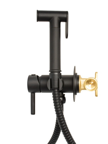 Гигиенический душ SANTERA со смесителем встраиваемый черн.мат фото в интернет-магазине САНТЕХСИТИ