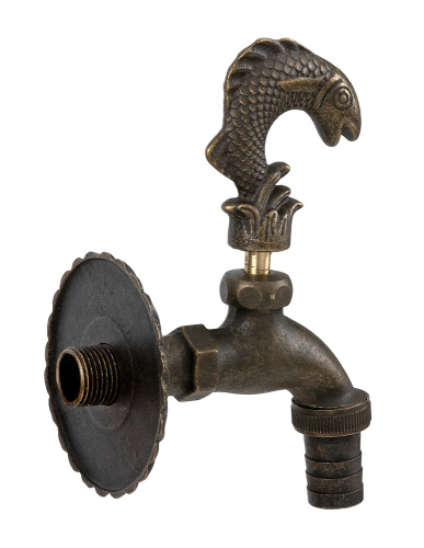 Кран SANTERA декор. с нос. Рыба "бронза" 1/2" фото в интернет-магазине САНТЕХСИТИ