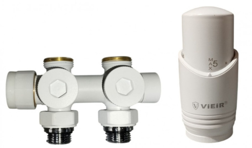 Универсальный комплект для нижнего подключения VIEIR белый G1/2"-3/4EK фото в интернет-магазине САНТЕХСИТИ