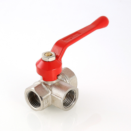 Кран шаровой трехходовой VALTEC тип L 1/2" вн. вн. вн. фото в интернет-магазине САНТЕХСИТИ