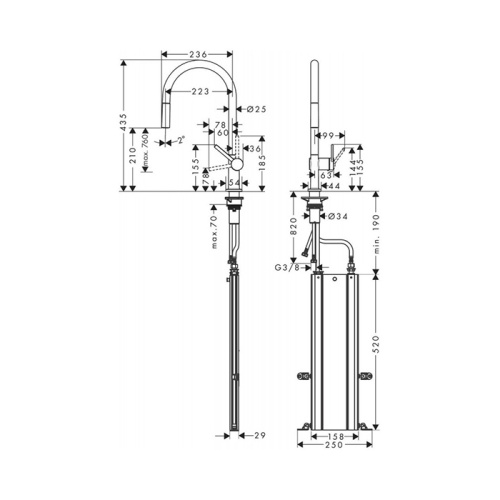 Hansgrohe Talis M54 Смеситель для кухни, 1 отв., цвет: черный матовый фото в интернет-магазине САНТЕХСИТИ