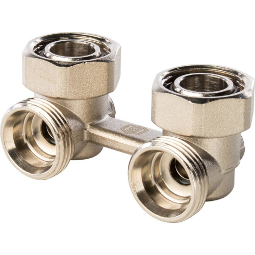 Узел для нижнего подключения радиатора STOUT угловой 1/2"х3/4 фото в интернет-магазине САНТЕХСИТИ