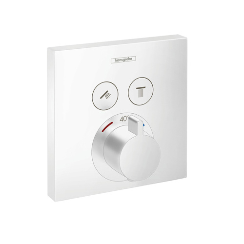 Hansgrohe ShowerSelect Термостат для душа, 2 источника, внешняя часть, цвет: белый матовый фото в интернет-магазине САНТЕХСИТИ