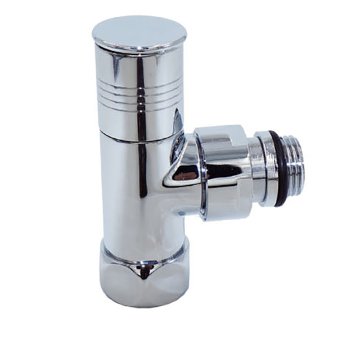 Кран для полотенцесушителя TIM угловой кругл. ручки 3/4"х1/2" г/ш фото в интернет-магазине САНТЕХСИТИ