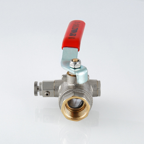 Кран шаровой VALTEC с дренажом и воздухоотводчиком 1/2" г/г ручка фото в интернет-магазине САНТЕХСИТИ